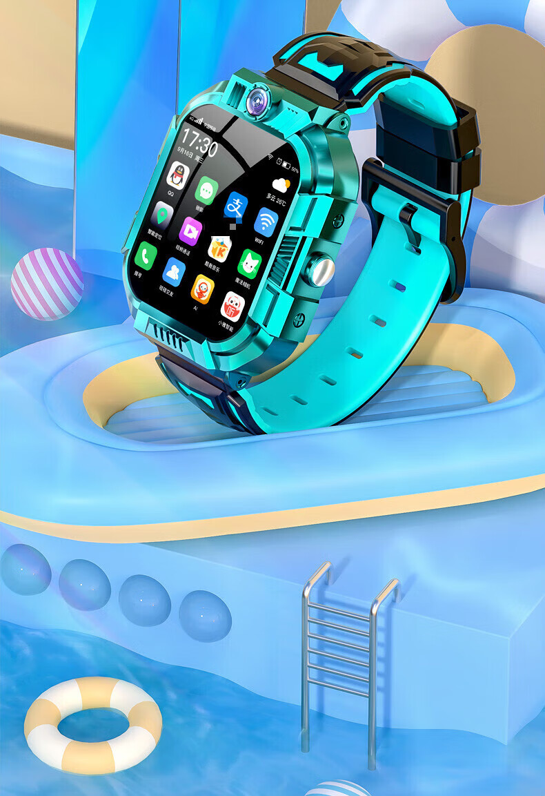 小天才d1s儿童手表4g通智能gps定位防水防摔青少年手时尚黑电池高清屏