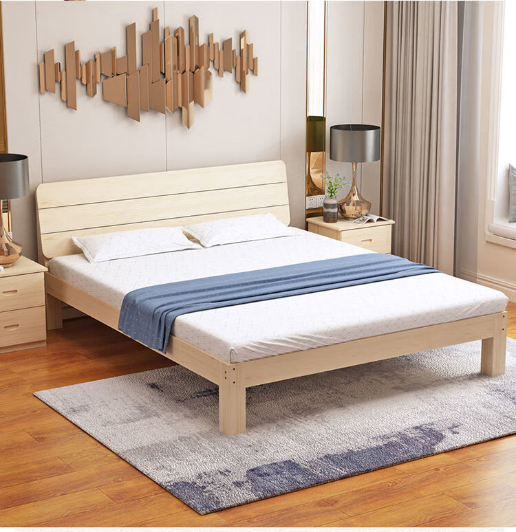 实木18米双人床成人床经济型出租房床单人床床简易床1米床架标准透气