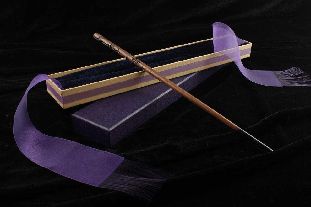 phoenix魔法棒phoenix wand凤凰版魔杖紫色丝带金属芯魔法棒树脂收藏