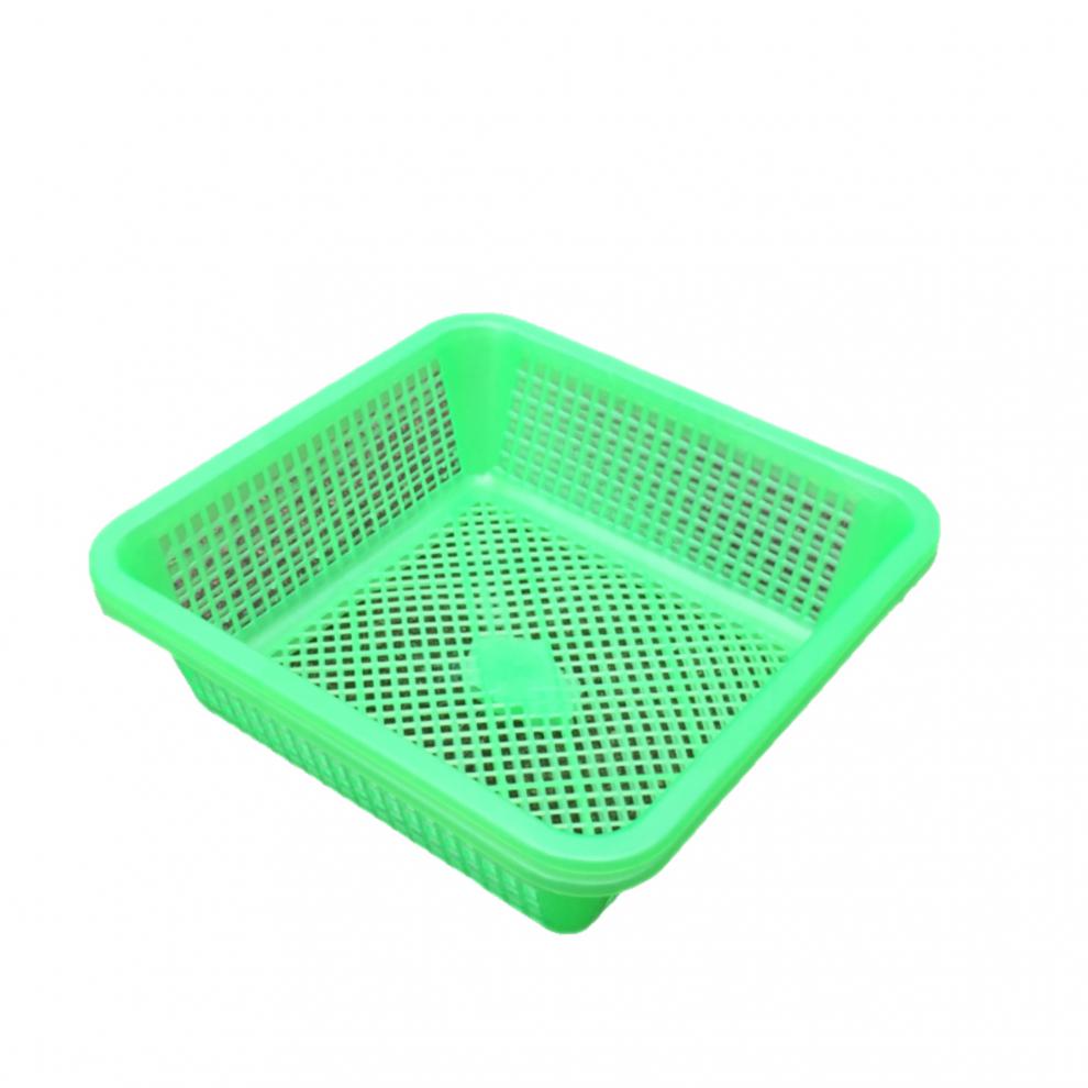 茂聪10个装彩色正方形菜筐白色塑料小篮子小号幼儿园筛子水果筐子收纳