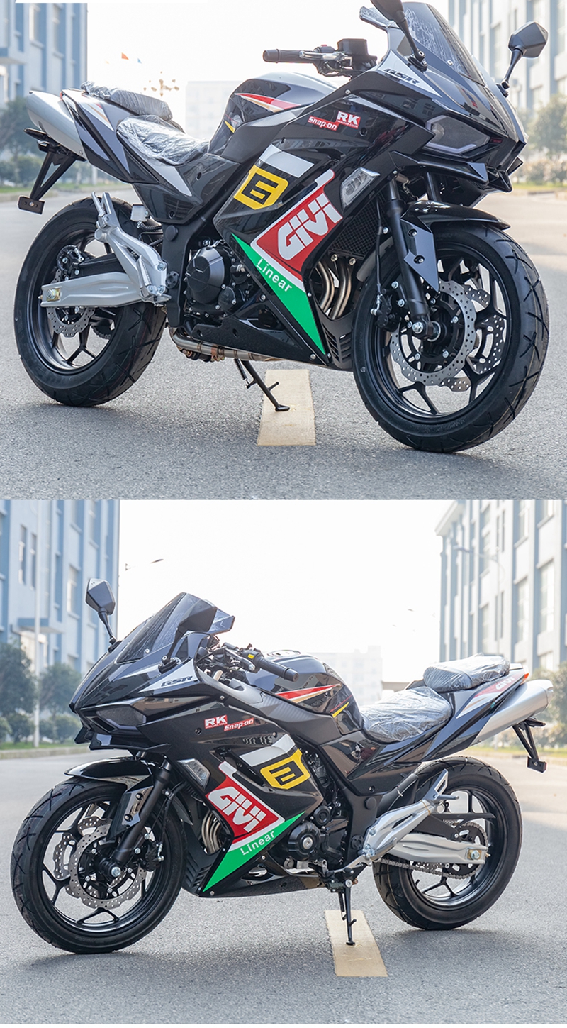 国四电喷国产h2r摩托车跑车重型机车趴赛400cc双缸北京可上牌玫红色国