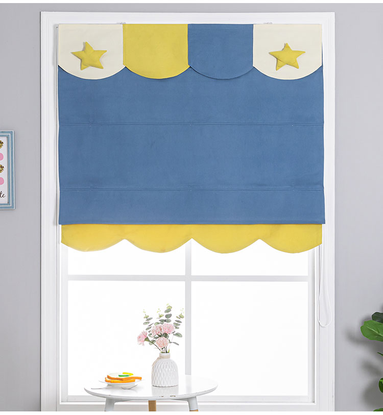 窗户遮阳 罗马帘升降帘儿童房窗帘男孩卧室卷帘遮光飘窗卷拉式 船锚