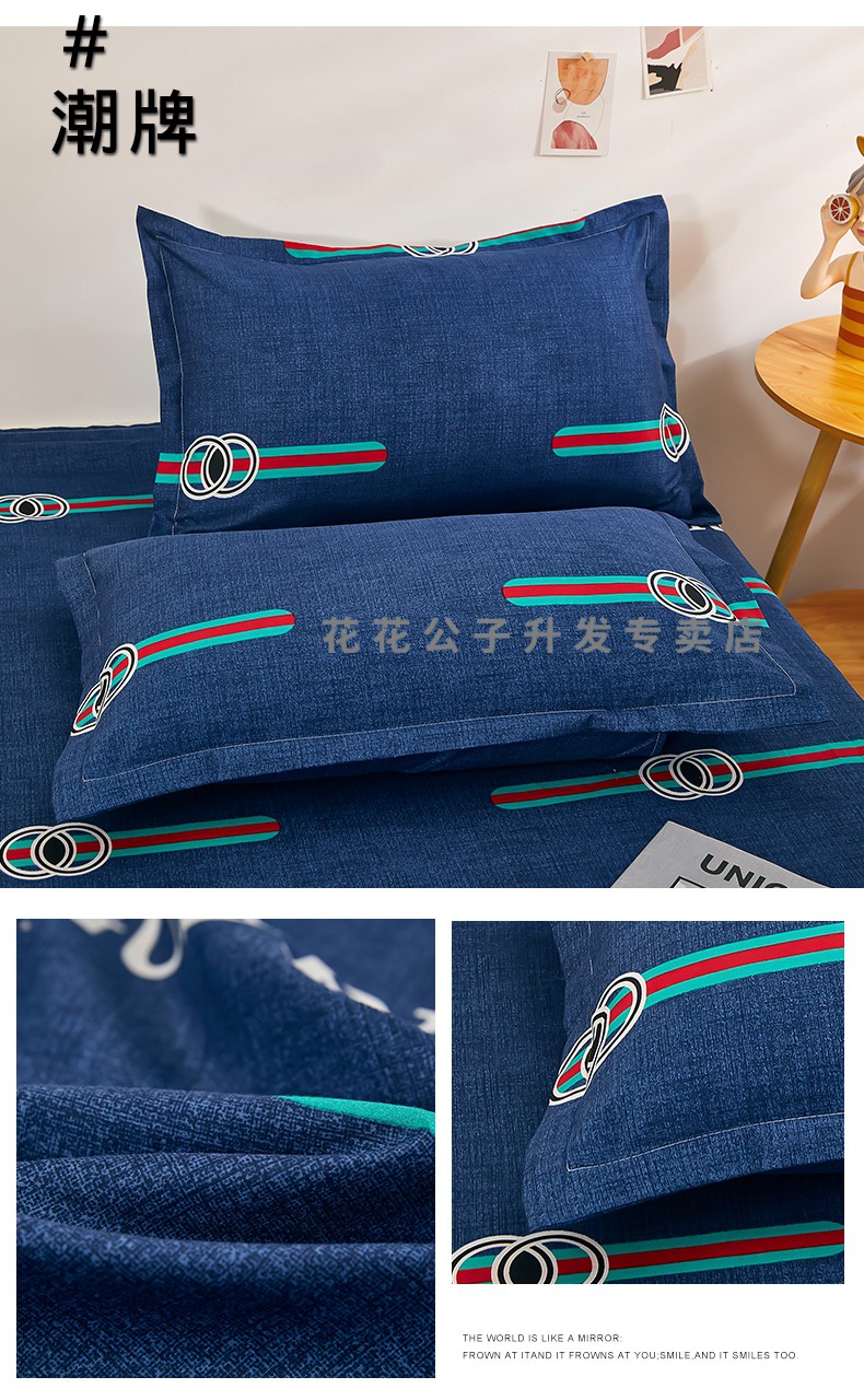 北欧风家用双人枕头套宿舍单人信封式枕套时尚宝贝蓝4874cm枕套一对