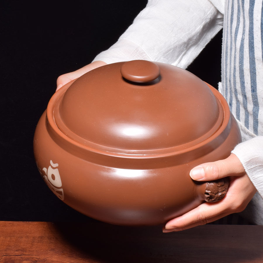 云南建水紫陶汽锅鸡汽锅紫砂汽锅荷花福蒸锅家用汤锅手工汽锅兰花普通