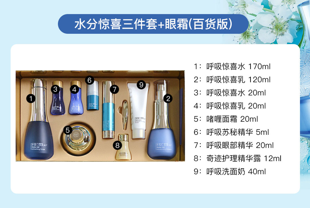 苏秘套装呼吸37度sum37套装苏秘呼吸惊喜水分水乳霜礼盒套装补水保湿