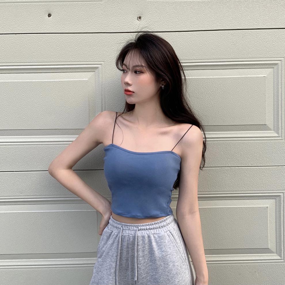 俞兆林吊带小背心女春夏短款修身欧美性感紧身白色外穿内搭打底美背