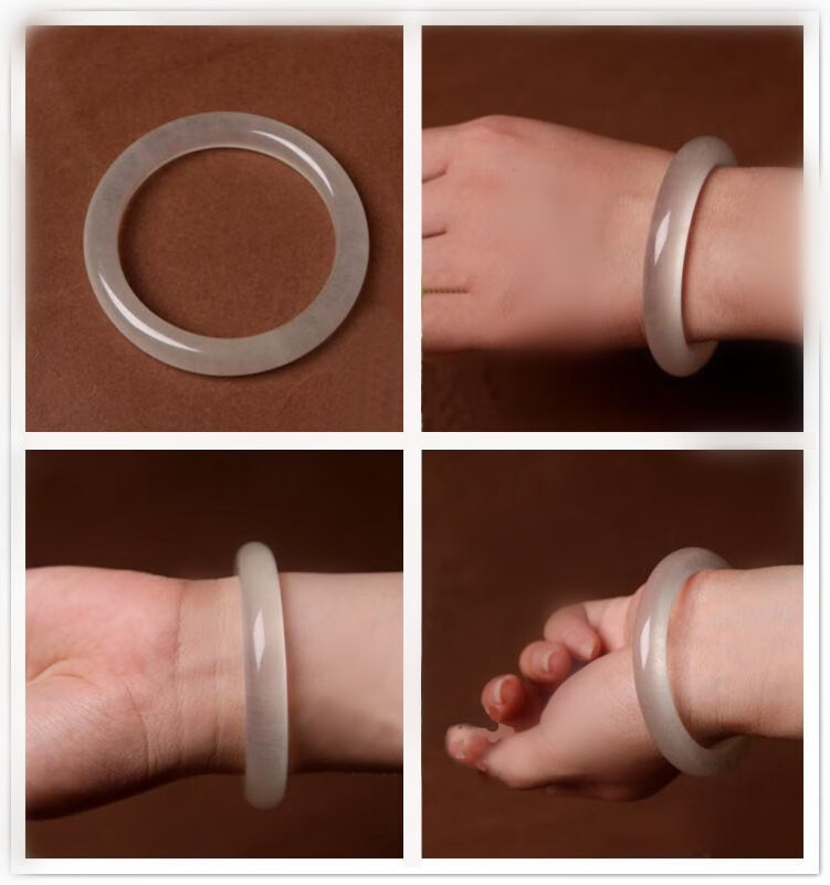 天然冰种蚕丝玉新疆昆仑玉冰透缠丝玉手镯送女朋友礼品带证书收藏或加