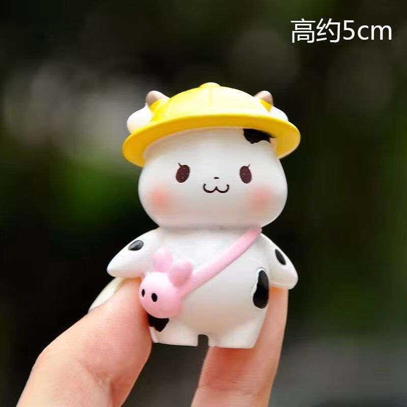 网红款网红ins可爱奶牛桌面饰品小摆件超萌卡通创意树脂学生女装饰