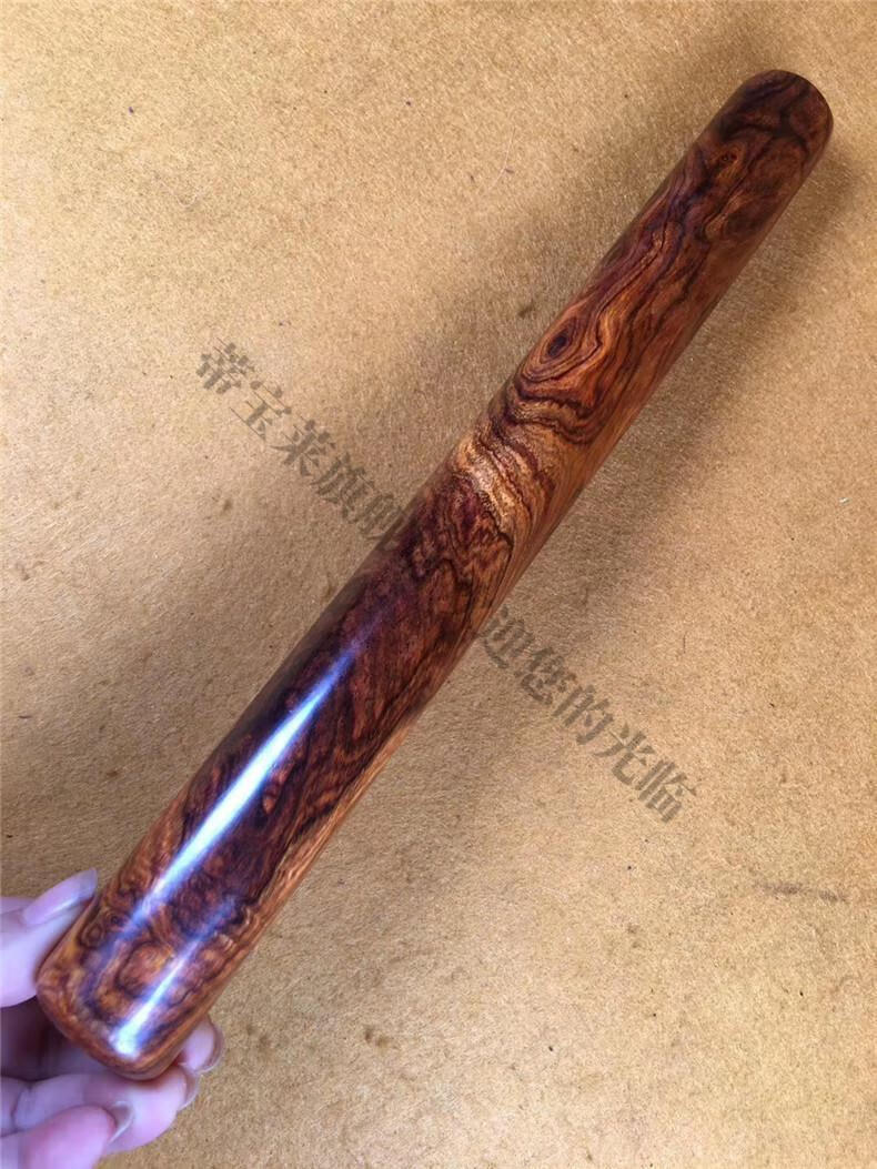 蒂宝莱海南黄花梨木料一木制擀面杖油梨老料木棍家居装饰摆件送礼礼品