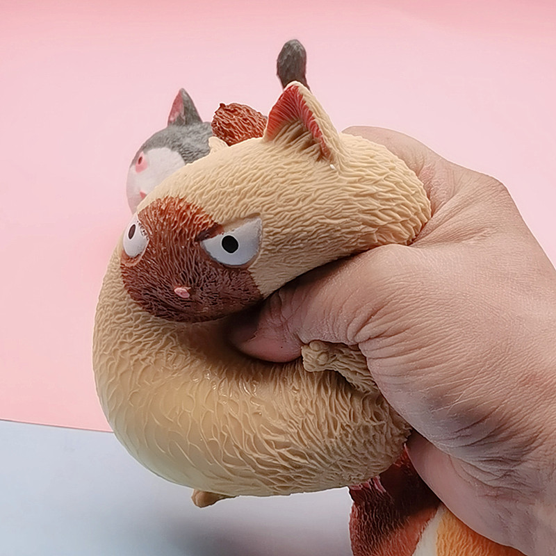 解压捏捏乐生气猫解压捏捏乐玩具仿减压神器狗猪软慢回弹发泄大号礼物