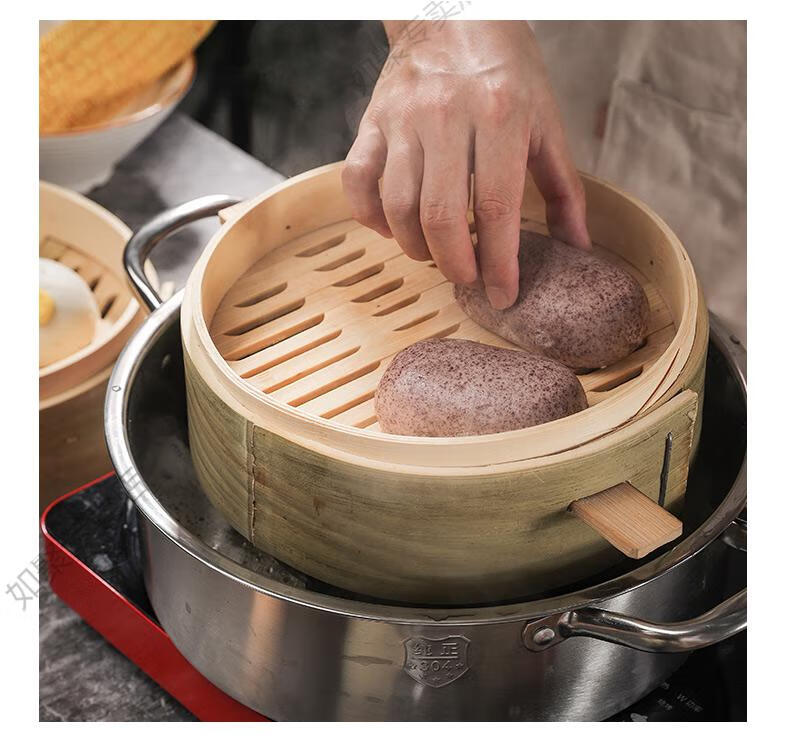 家用蒸馒头包子竹蒸笼青皮蒸笼架竹制家用小笼包蒸屉蒸包子蒸馒头神器