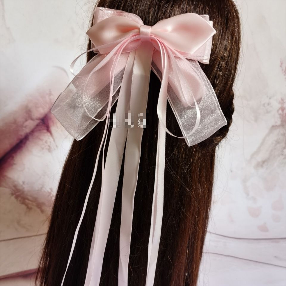 魅丽饰季汉服蝴蝶结古装头饰超仙网红发卡女童发饰后脑勺发夹马尾七夕