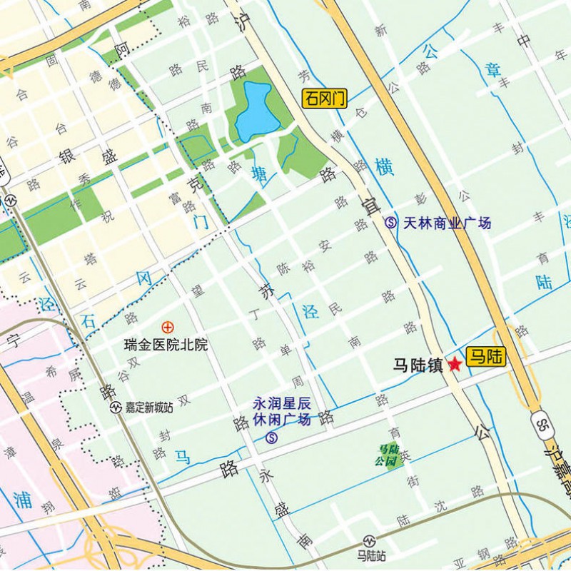 上海市嘉定區地圖2020新版上海郊區交通旅遊便民出行指南地鐵景點