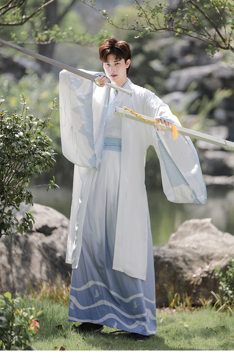 月南微汉服男原创中国风交领古风男武侠服学生情侣装魏晋风秋冬古装