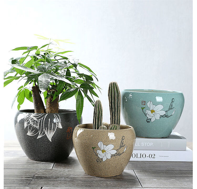 花盆新年上新2021新款中国风花盆陶瓷特大号室内外发财树网红苹果花盆