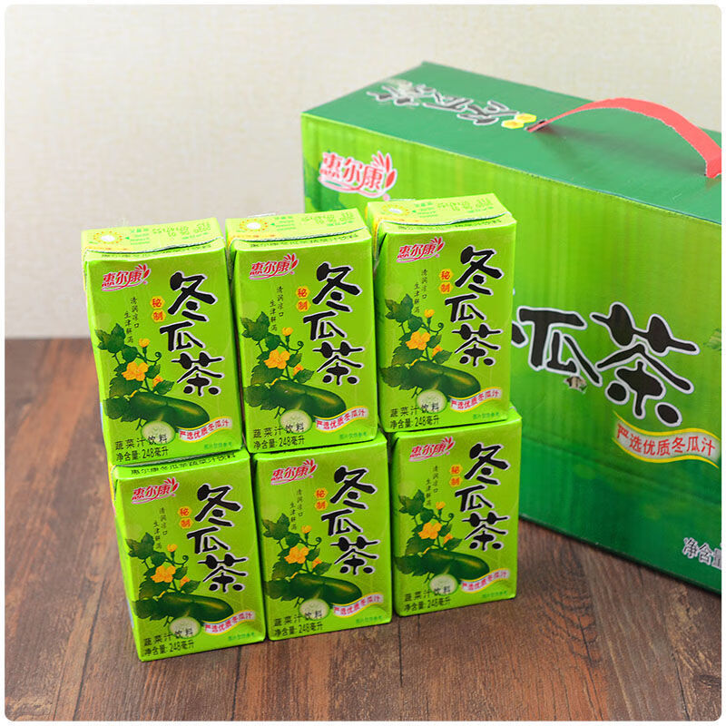 惠尔康冬瓜茶菊花茶饭后饮料夏季清凉纸盒装饮品整箱24盒248ml菊花茶6