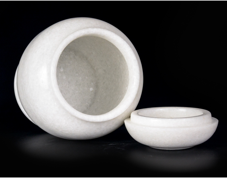 顺丰汉白玉骨灰坛罐素面玉石骨灰盒骨灰盅大号小号非陶瓷米白色白琉璃