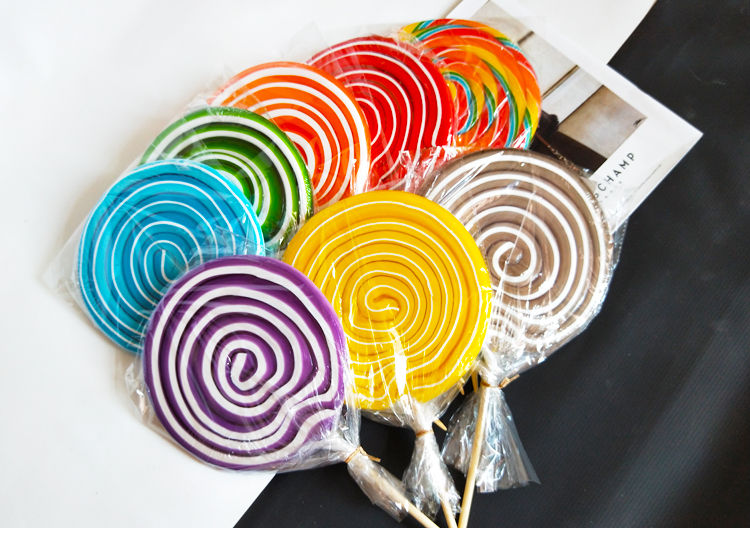 超大500g七彩棒棒糖波板糖男女友生日糖果直径20cm圣诞节礼物圆形500g