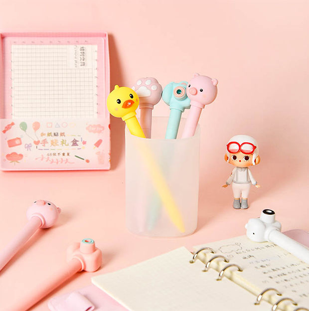 会发声的笔解压中性笔网红创意多功能可爱萌学生用抖音发泄减压笔蓝色