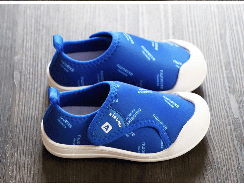 儿童帆布鞋男童布鞋女童鞋子宝宝鞋防滑软底瑞央幼儿园室内鞋时尚蓝色