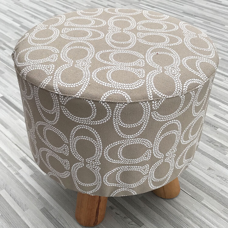 圆墩凳子罩定做粗布套罩小圆凳套罩实木凳子套罩深灰色凳面直径30cm