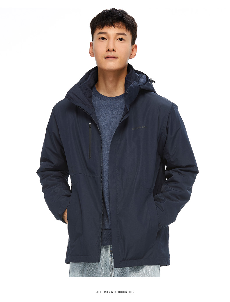 senselead森力图途户外冲锋衣男2021新款运动上衣防风徒步登山服保暖