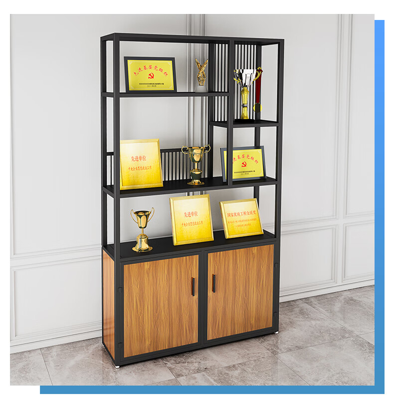 公司荣誉证书展示柜办公室奖牌奖杯授权书执照商用陈列置物架私人定制