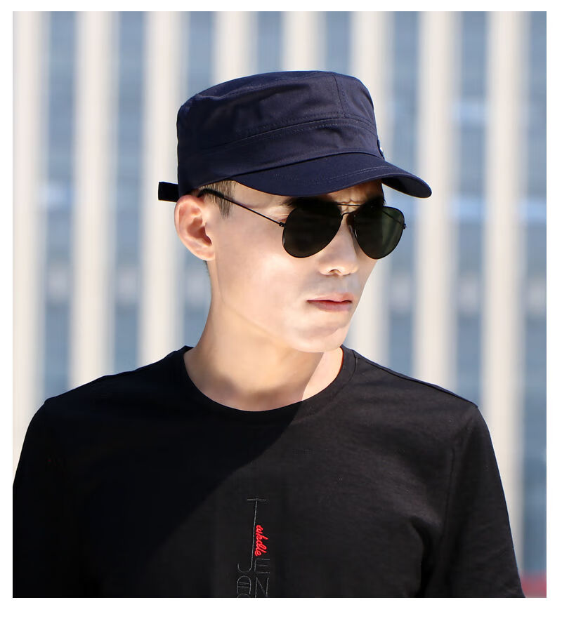 现货秒发光头帽子薄款短帽檐平顶帽士春夏款休闲鸭舌帽韩版百搭堕苘