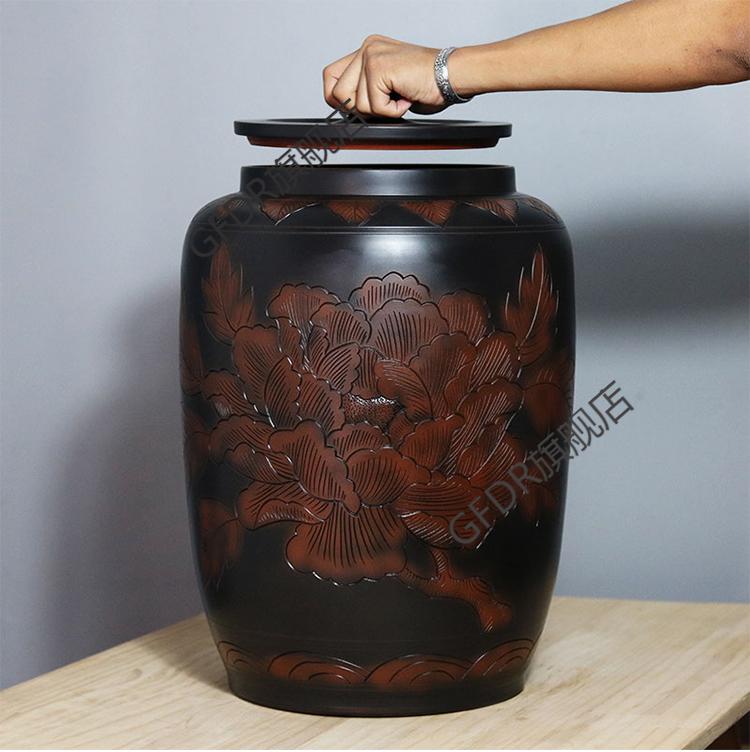 【闪电发货】建水紫陶水缸 云南大号茶缸水缸陶瓷家用储米缸普洱存