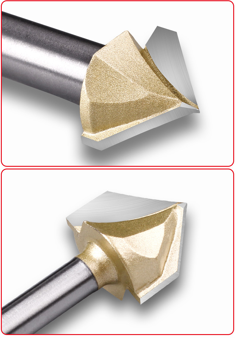 定制90度v型槽刀木工修边机铣刀铝塑板开槽集成墙面v字折斜边圆底刀头