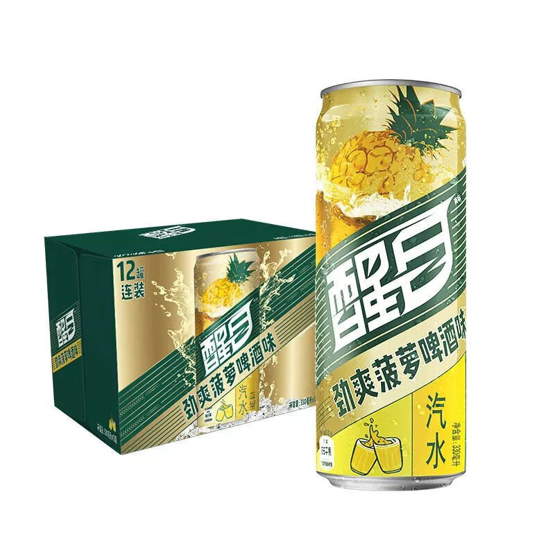 fanace 醒目菠萝啤酒苹果蜜桃多口味330ml*3罐整箱果味汽水碳酸饮料
