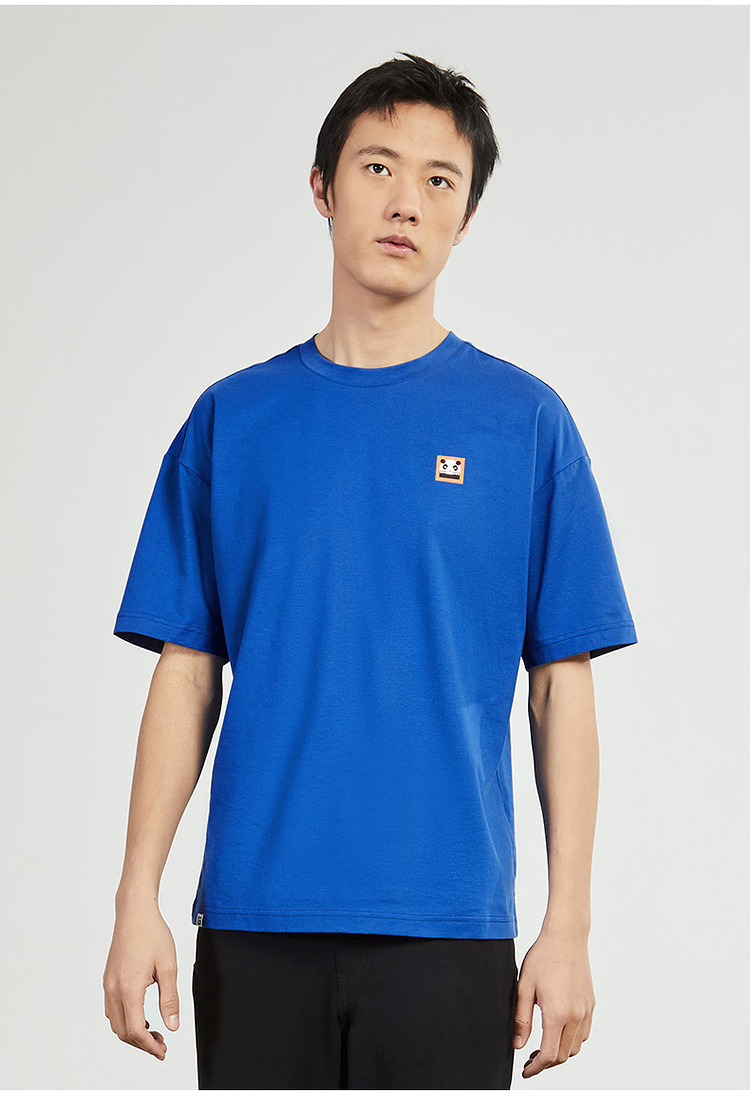 探路者t恤男短袖纯棉吸汗透气亲肤随性百搭休闲宽松运动t恤2021春夏