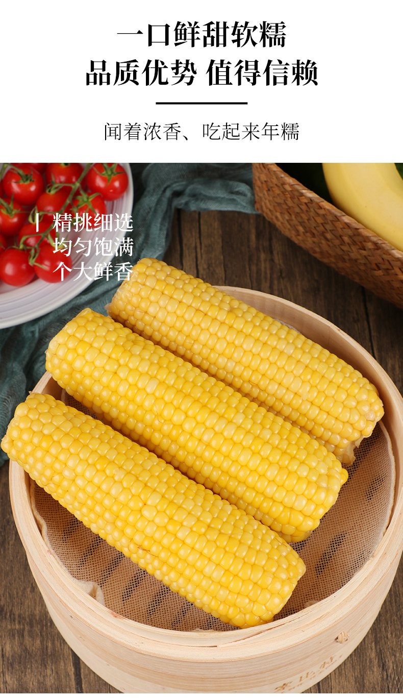 东北农家粘玉米5根装10斤装甜糯玉米棒新鲜黏苞米粒真空黄糯粘玉米