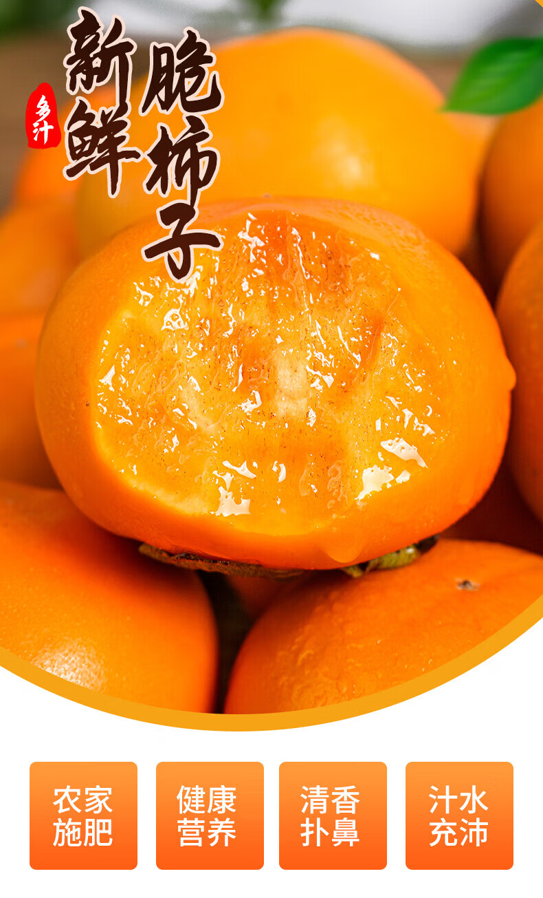 【云南保山甜脆柿】高山巧克力脆柿子糖心柿子新鲜水果礼盒当季整箱10