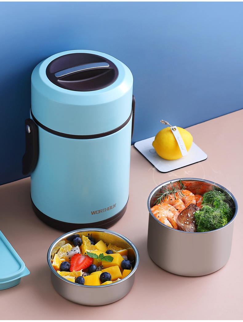 保温饭盒多层餐盒上班保温饭桶304不锈钢超长真空族学生手提便携大