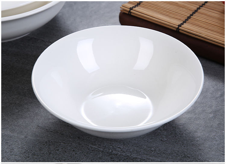陶瓷斗碗中式餐具纯白色米饭碗沙拉碗盛菜碗汤粉面碗酒店摆台翅碗xyb