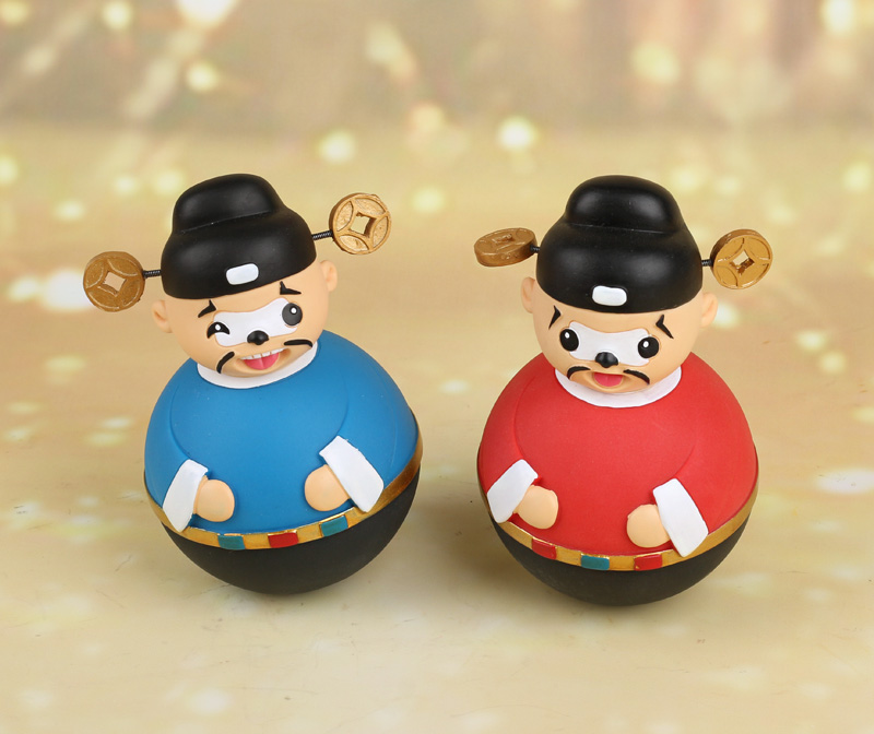 毕业中七品芝麻官不倒翁摆件家居饰品客厅摆设精品礼物儿童玩具 芝麻