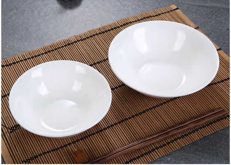 陶瓷斗碗纯白色米饭碗沙拉碗盛菜碗汤碗面碗汤粉碗酒店摆台翅碗8英寸