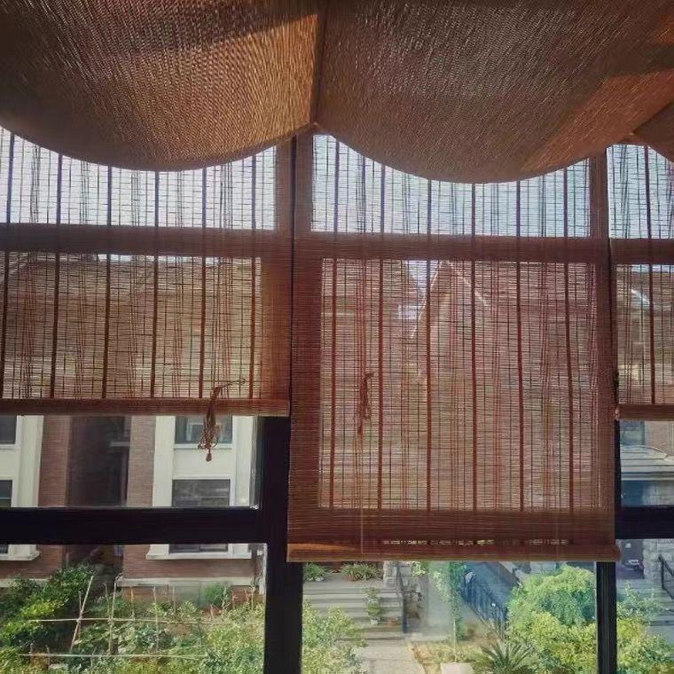 竹帘门帘竹帘子窗帘卷帘阳台隔断窗帘遮阳遮光防晒家用日式卷拉式升降