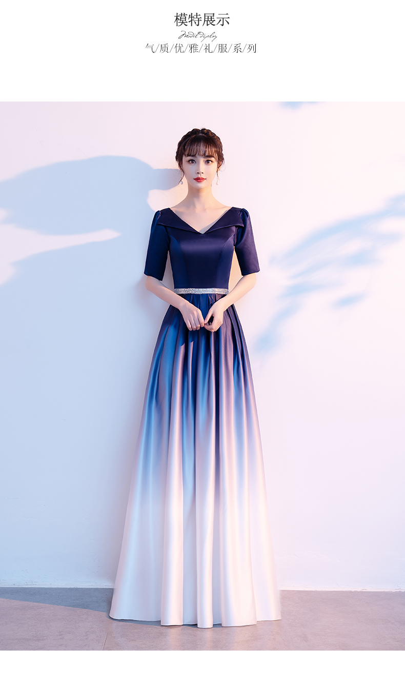 大合唱团演出服女长裙爱国红歌比赛服装中老年指挥朗诵晚礼服 cm0620