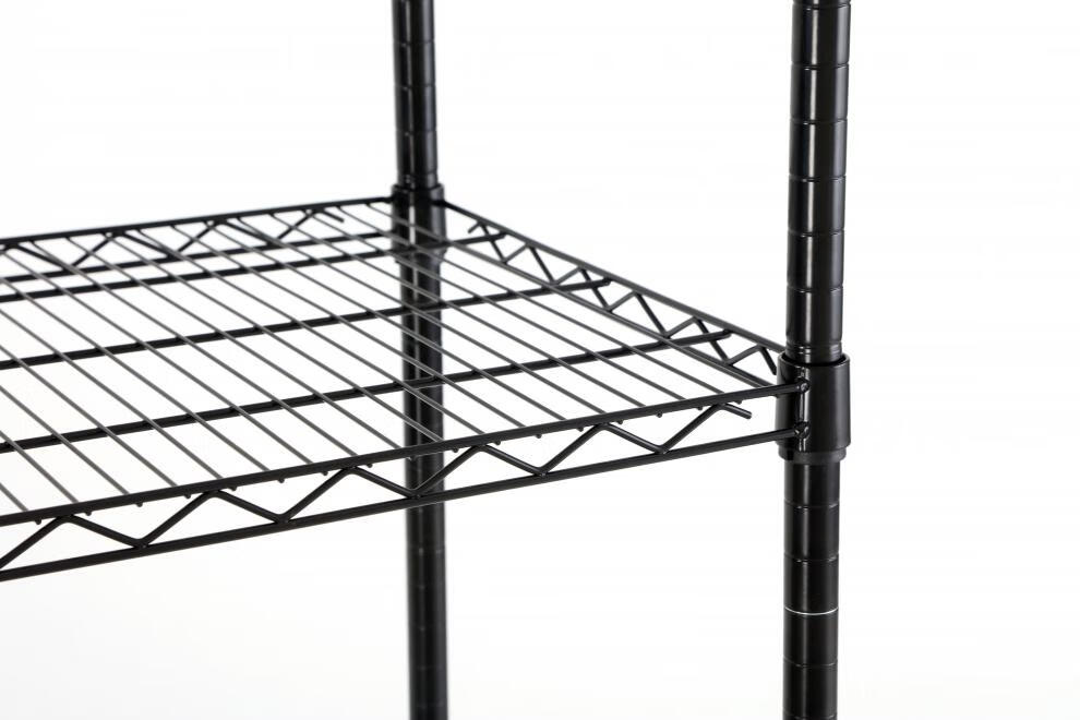 大管黑色五层置物架厨房层架收纳架客厅阳台储物架整理货架杂物架大管