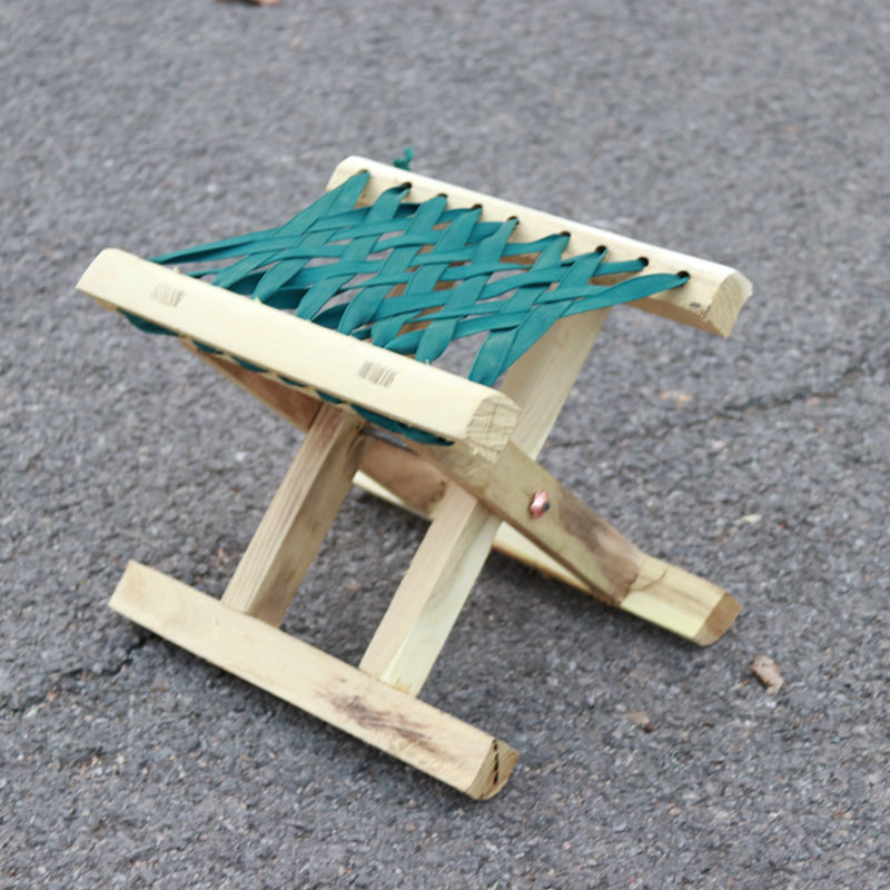 槐木马扎洗衣服凳子交叉子枣木马扎钓鱼凳烧烤凳子无油漆成人款高度28