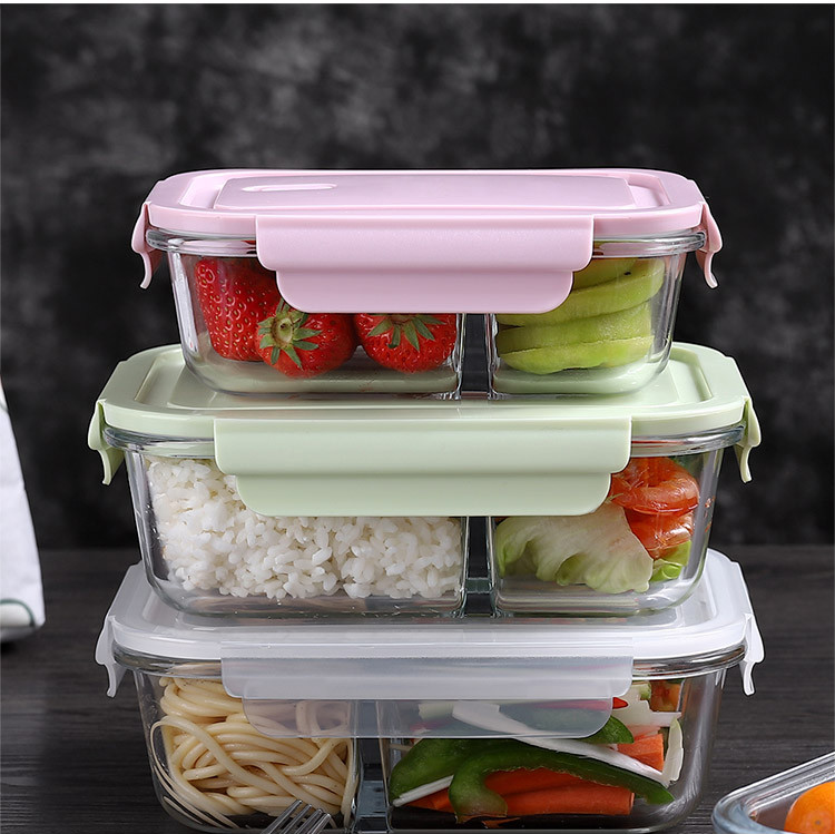 玻璃饭盒辅食盒玻璃饭盒玻璃玻璃饭盒透明玻璃保鲜盒上班族带饭便当盒