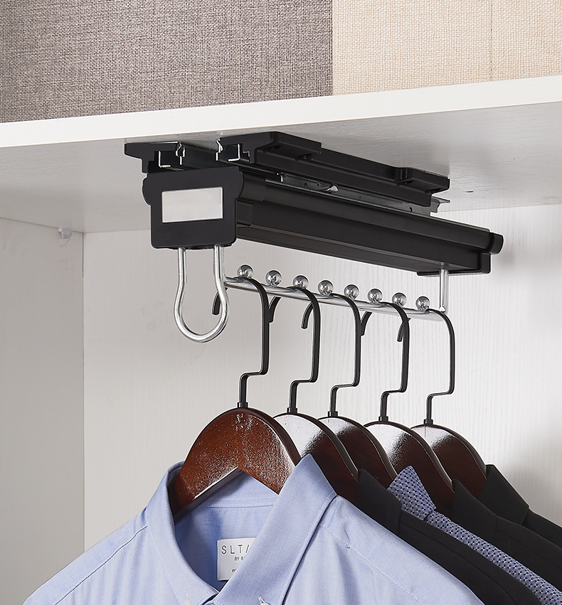 顶装挂衣杆浅纵向顶部衣柜衣橱挂衣杆横杆配件伸缩挂杆衣通挂衣架挂衣