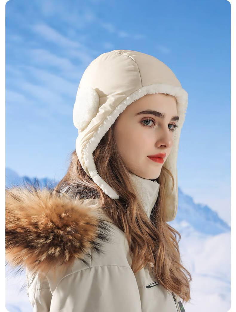 雷锋帽保暖骑行冬 秋冬季羽绒帽子女骑车骑行防风加绒加厚护耳保暖