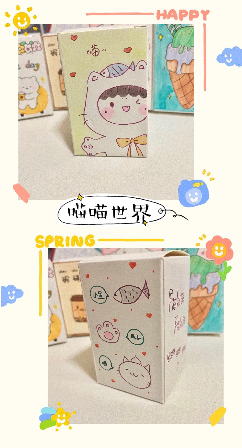 小学生自制盲盒舍舍夹心原创手绘小学生自制盲盒粘土发饰盲袋手工成品