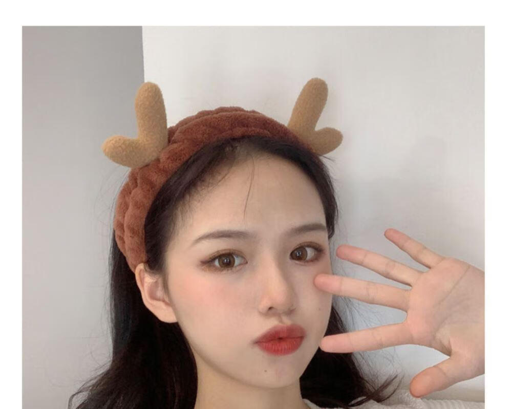 闽铭洗脸敷面膜洗漱束发带简约发箍女头箍可爱网红头套绑发捆头饰灰色