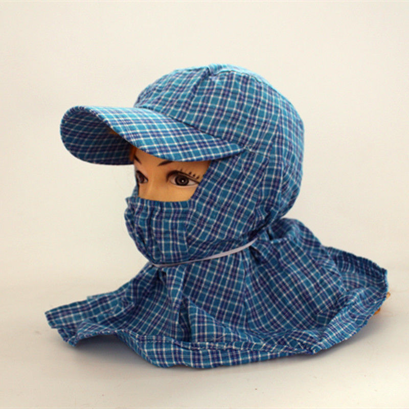 棉线棉布帽子防晒沙防尘捂脸防晒护脖护颈出行农田建筑钓鱼果树地弁衣