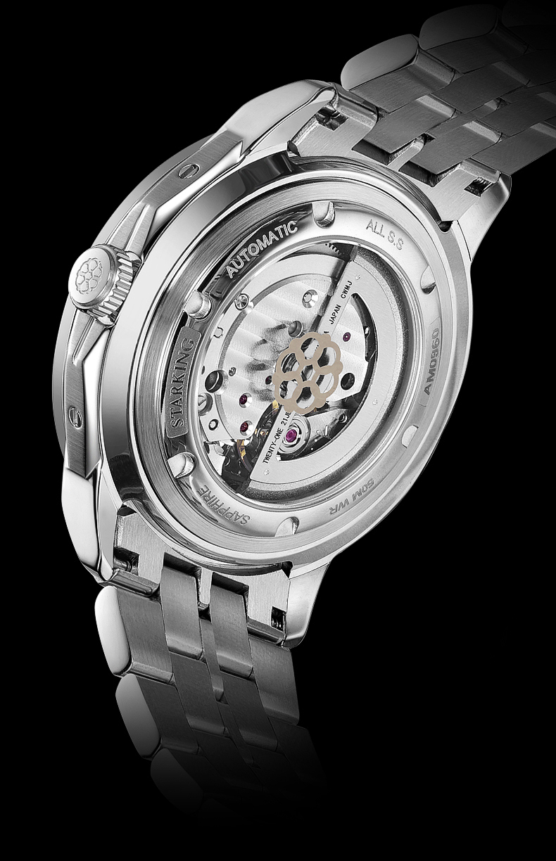 starking星皇手表男士运动型防水全自动机械表腕表男款钢带蓝色