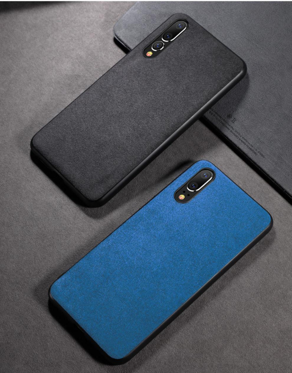 荔新处理华为p20手机壳全包p20pro保护套翻毛皮alcantara欧缔兰商务